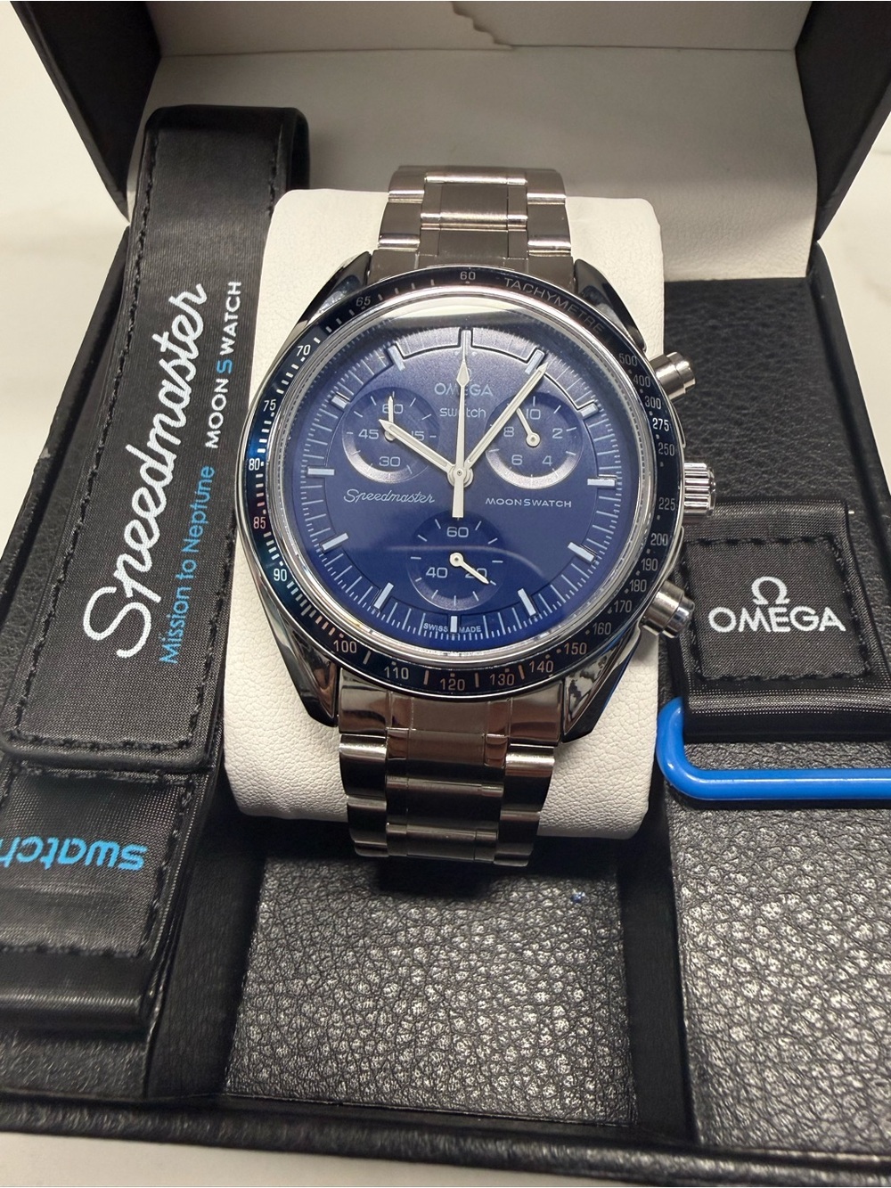 MoonSwatch "Mission to Neptune" MOD Stainless Steel Watch
